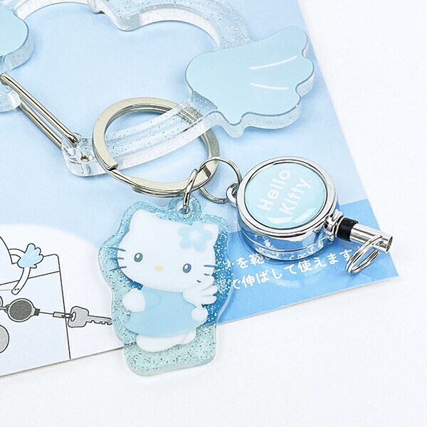サンリオ ハローキティ リール付きアクリルカナビラキーホルダー キラキラエンジェルシリーズ Sanrio