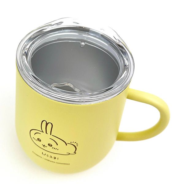 ちいかわ うさぎ 蓋付きステンレスマグ ごろん コップ 320ml イエロー