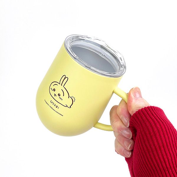 ちいかわ うさぎ 蓋付きステンレスマグ ごろん コップ 320ml イエロー
