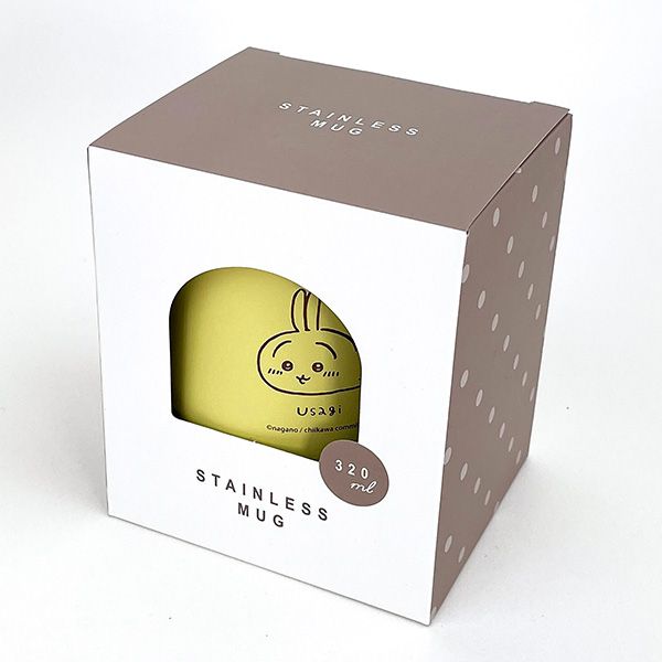 ちいかわ うさぎ 蓋付きステンレスマグ ごろん コップ 320ml イエロー