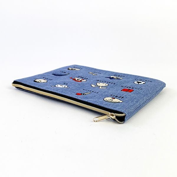 クレヨンしんちゃん マサオくん ボーちゃん しんのすけ ネネ 風間 ちび刺繍 フラットポーチ ともだち コンパクト ポーチ grey (mcor)