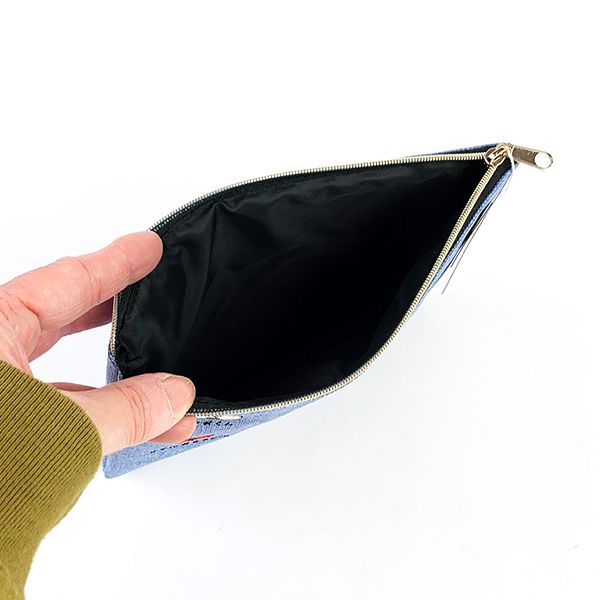 クレヨンしんちゃん マサオくん ボーちゃん しんのすけ ネネ 風間 ちび刺繍 フラットポーチ ともだち コンパクト ポーチ grey (mcor)