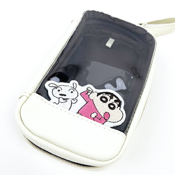 クレヨンしんちゃん ひょっこり刺繍シリーズ プチキャリーケース (ベージュ) ポーチ