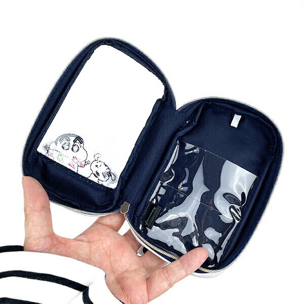 クレヨンしんちゃん ひょっこり刺繍シリーズ プチキャリーケース (グレー) ポーチ