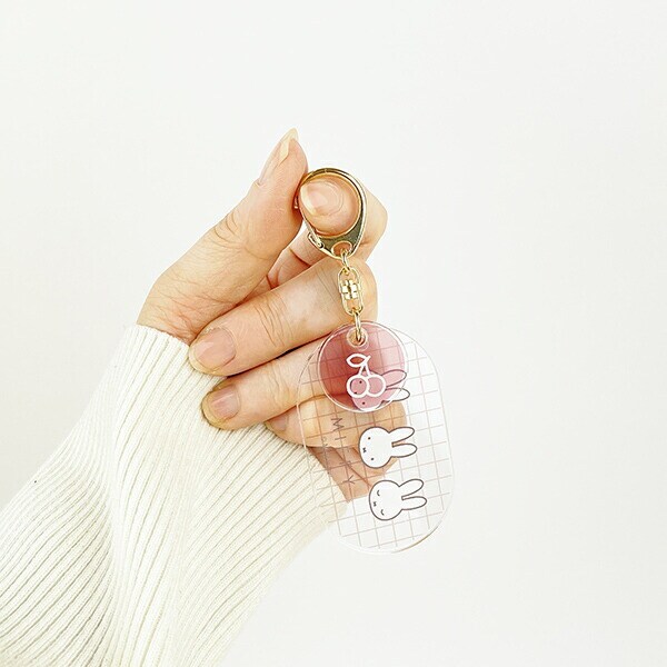 miffy ミッフィー アクリルキーホルダー ピンク 仲良しワッペンシリーズ