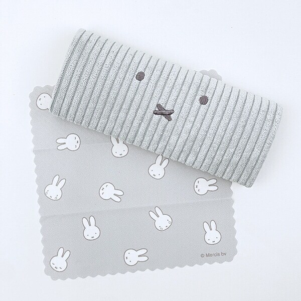 ミッフィー miffy メガネケース グレー おかおコーデュロイシリーズ 眼鏡ケース