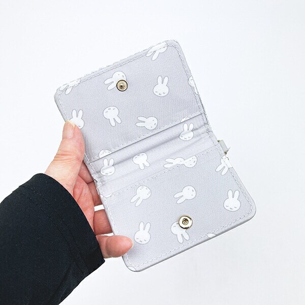 ミッフィー miffy 2つ折りパスケース おかおコーデュロイシリーズ (グレー)