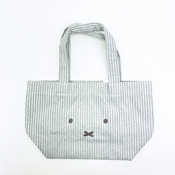 ミッフィー miffy トートバッグ グレー おかお コーデュロイ ランチ