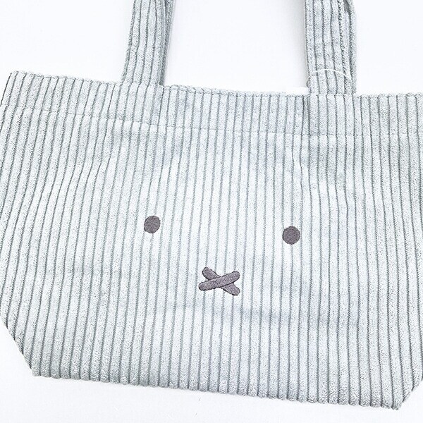 ミッフィー miffy トートバッグ グレー おかお コーデュロイ ランチ