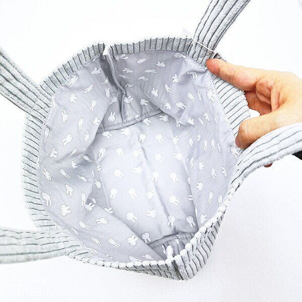 ミッフィー miffy トートバッグ グレー おかお コーデュロイ ランチ