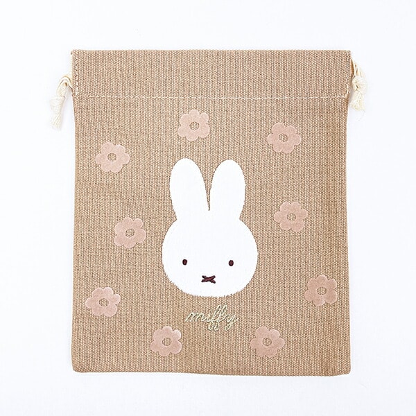 ミッフィー miffy 巾着 ベージュ チェリーフルールシリーズ