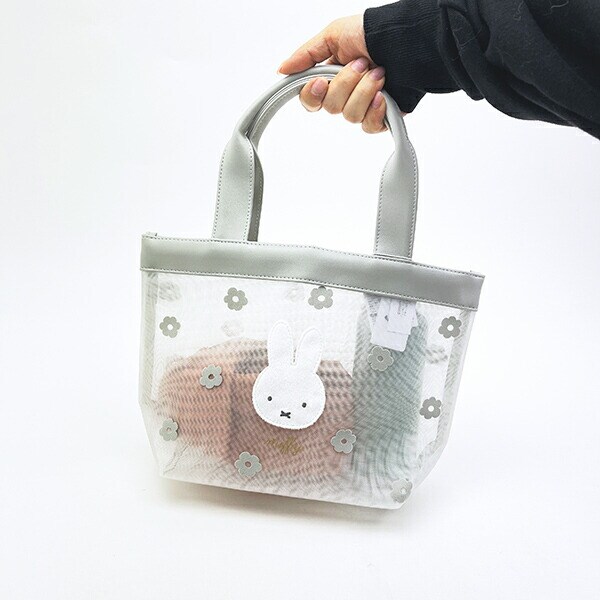 ミッフィー miffy メッシュミニトートバッグ グレー チェリーフルールシリーズ ランチ