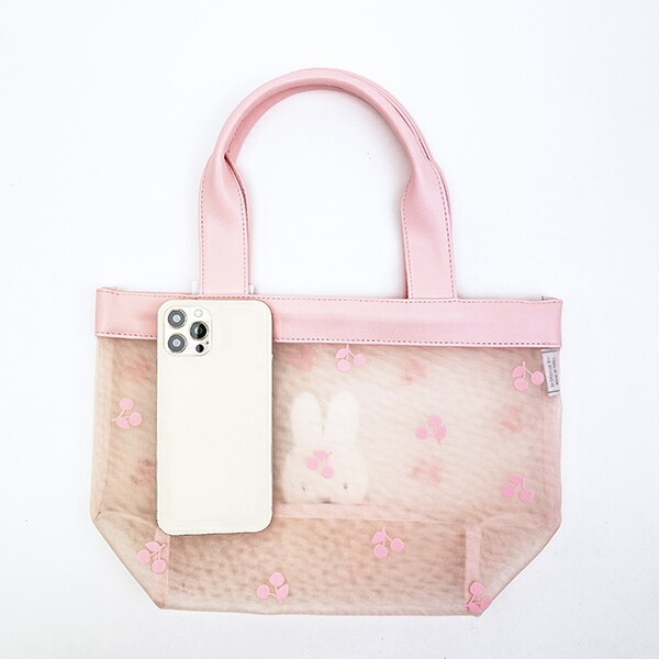 ミッフィー miffy メッシュミニトートバッグ ピンク チェリーフルールシリーズ ランチ