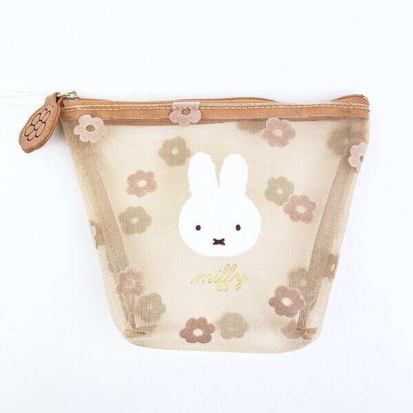 ミッフィー miffy メッシュ船形ポーチ ベージュ チェリーフルールシリーズ