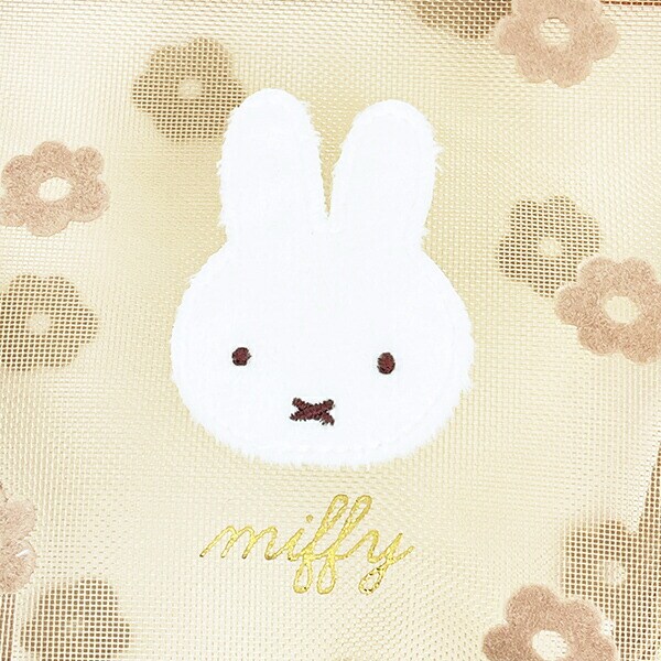 ミッフィー miffy メッシュ船形ポーチ ベージュ チェリーフルールシリーズ