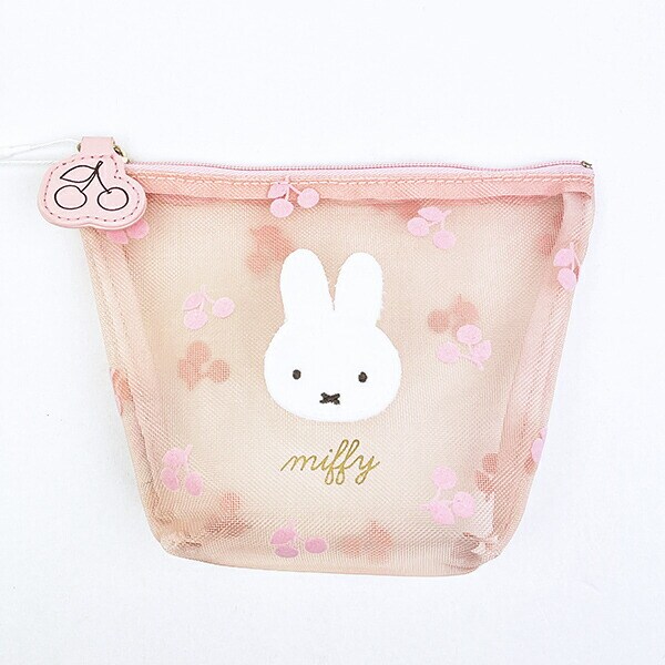 ミッフィー miffy メッシュ船形ポーチ ピンク チェリーフルールシリーズ