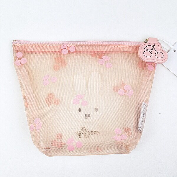 ミッフィー miffy メッシュ船形ポーチ ピンク チェリーフルールシリーズ