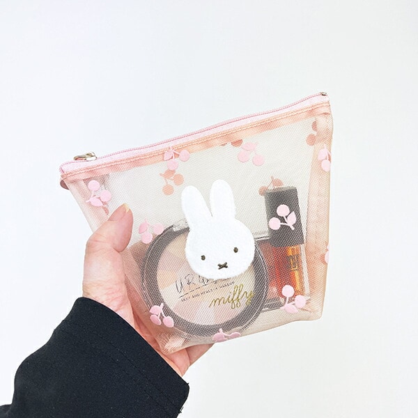ミッフィー miffy メッシュ船形ポーチ ピンク チェリーフルールシリーズ