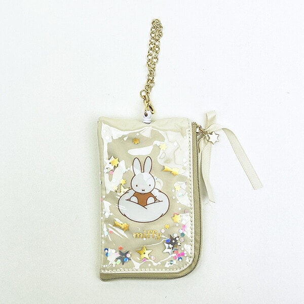 ミッフィー miffy キーパスポーチ アイボリー ドリーミーシリーズ 定期入れ