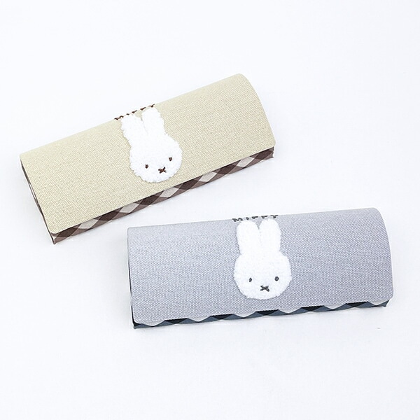 ミッフィー miffy 眼鏡ケース ベージュ ダイアゴナルチェック