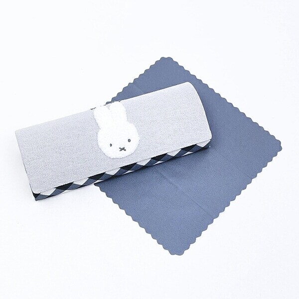 ミッフィー miffy 眼鏡ケース グレー ダイアゴナルチェック