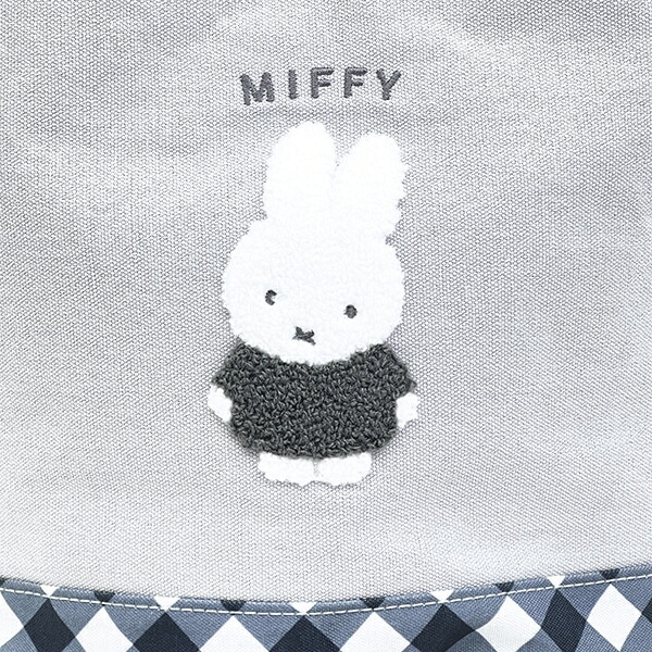 ミッフィー miffy ミニトートバッグ グレー ダイアゴナルチェック ランチ