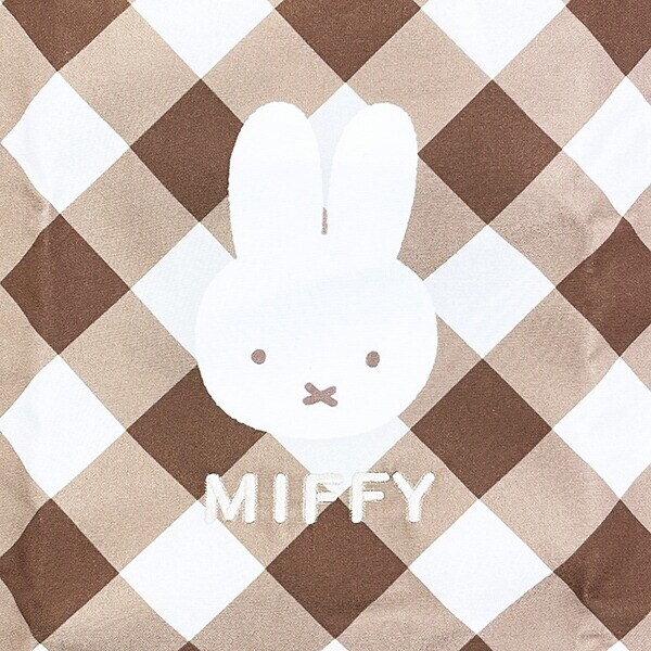 ミッフィー miffy エコバッグ ベージュ ダイアゴナルチェック