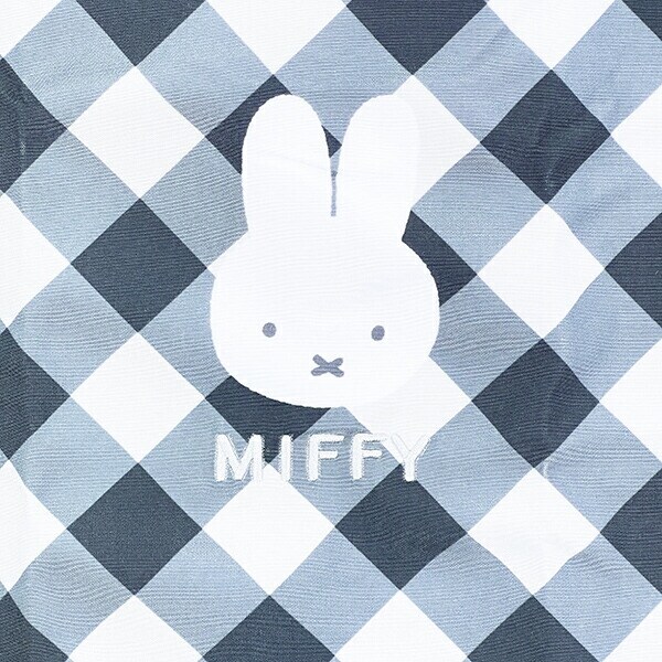 ミッフィー miffy エコバッグ グレー ダイアゴナルチェック