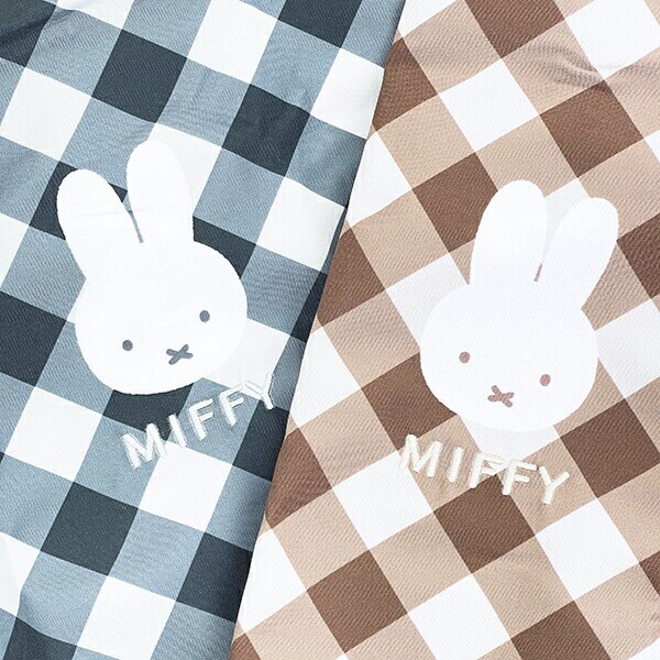 ミッフィー miffy エコバッグ グレー ダイアゴナルチェック
