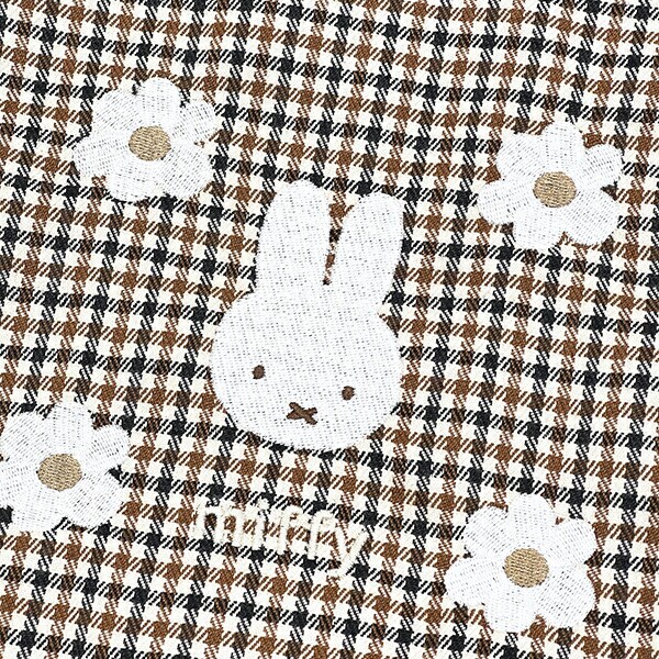 ミッフィー miffy 巾着 (アイボリー) キルティングチェックシリーズ