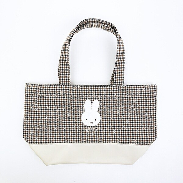 ミッフィー miffy トートバッグ (アイボリー) キルティングチェックシリーズ