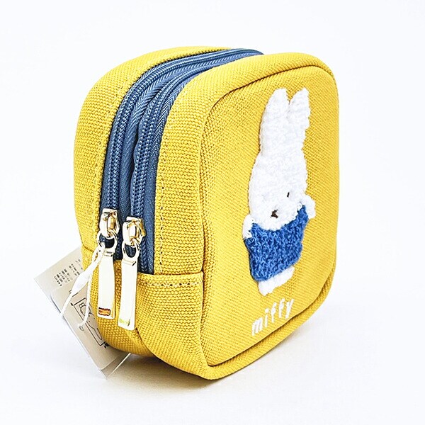 ミッフィー miffy Wファスナーポーチ イエロー カラフルサガラ