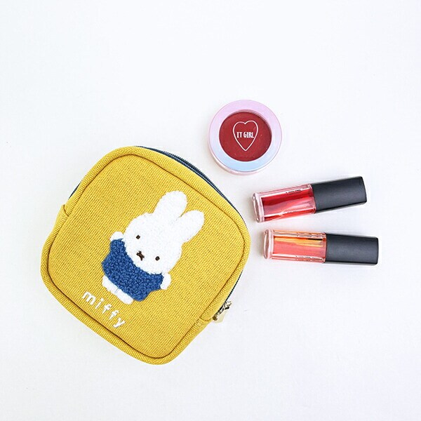ミッフィー miffy Wファスナーポーチ イエロー カラフルサガラ