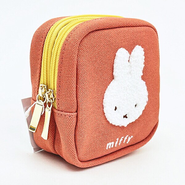 ミッフィー miffy Wファスナーポーチ オレンジ カラフルサガラ