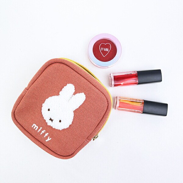 ミッフィー miffy Wファスナーポーチ オレンジ カラフルサガラ