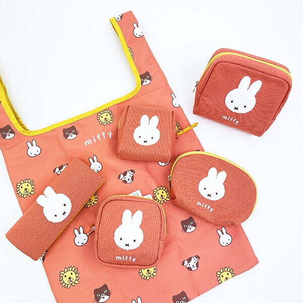 ミッフィー miffy Wファスナーポーチ オレンジ カラフルサガラ