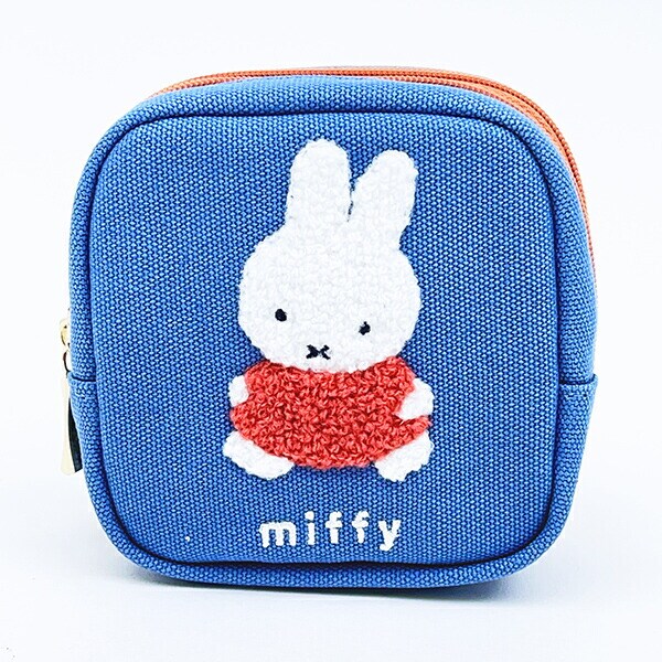 ミッフィー miffy Wファスナーポーチ ブルー カラフルサガラ