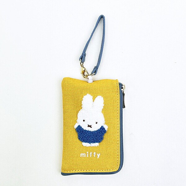 ミッフィー miffy キーパスポーチ イエロー カラフルサガラ 定期入れ