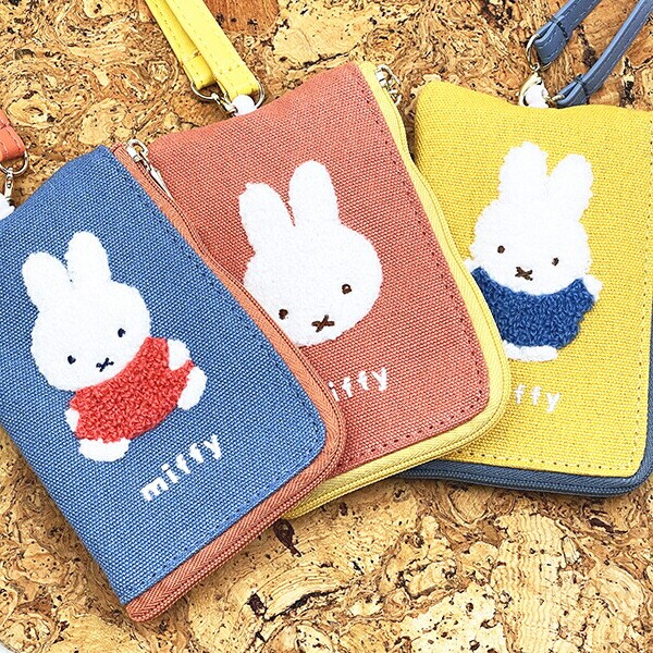 ミッフィー miffy キーパスポーチ イエロー カラフルサガラ 定期入れ