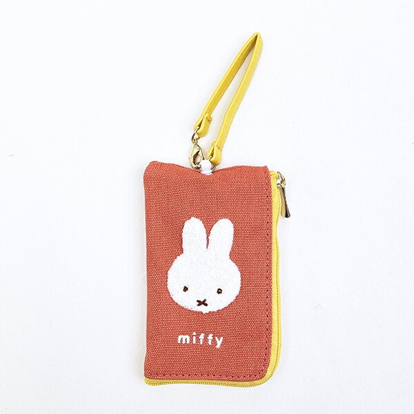ミッフィー miffy キーパスポーチ オレンジ カラフルサガラ 定期入れ