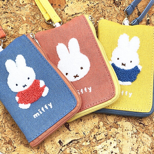ミッフィー miffy キーパスポーチ ブルー カラフルサガラ 定期入れ