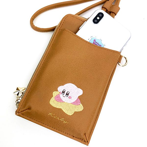 星のカービィ スマホショルダーポーチ ブラウン スマホポーチ バッグ
