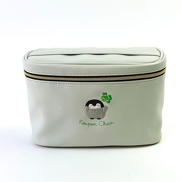 コウペンちゃん  バニティーポーチ クローバー コウペンちゃん コスメポーチ グレー