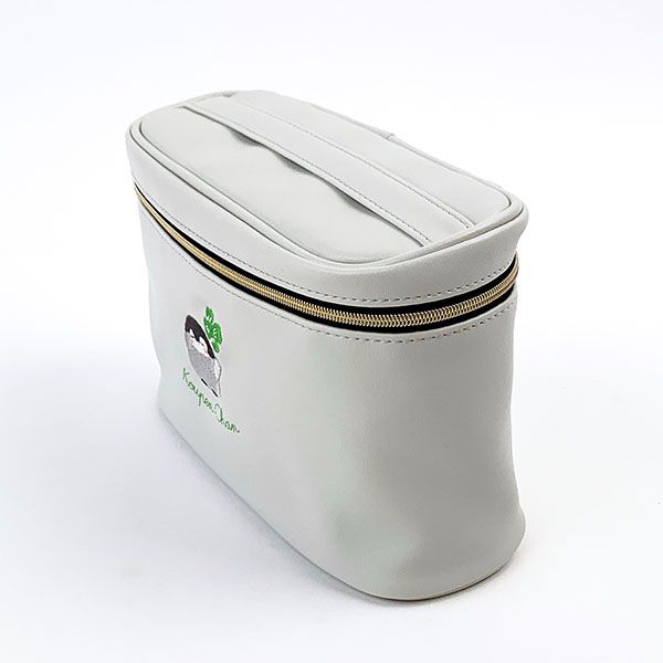 コウペンちゃん  バニティーポーチ クローバー コウペンちゃん コスメポーチ グレー