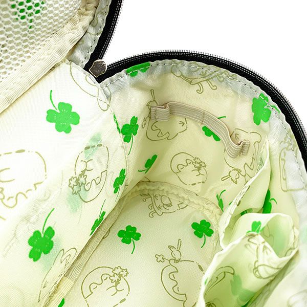 コウペンちゃん  バニティーポーチ クローバー コウペンちゃん コスメポーチ グレー