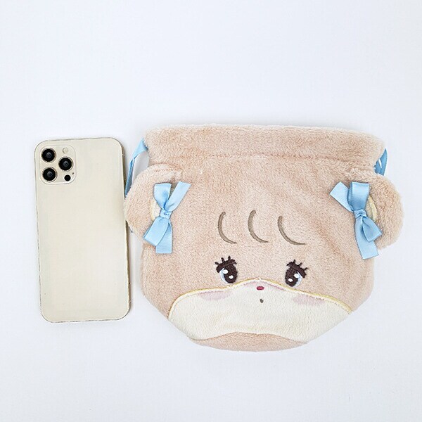 mikko illustrations ミッコ ラテ フェイス巾着