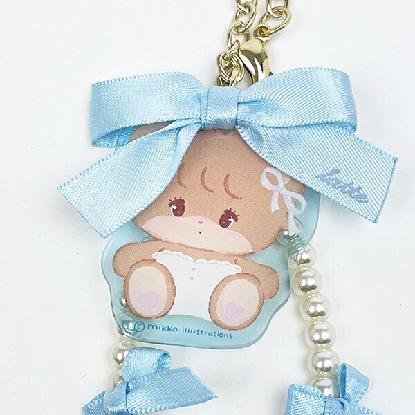 mikko illustrations ミッコ ラテ アクリルキーホルダー (ブルー)