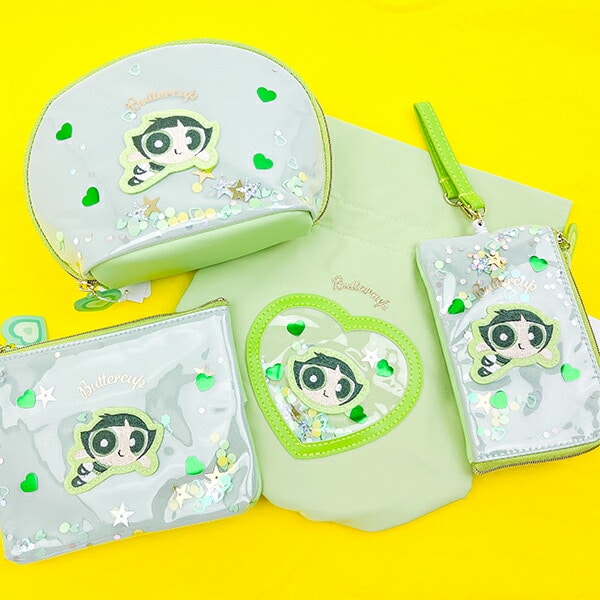 パワーパフガールズ バターカップ シャカシャカティッシュポーチ グリーン