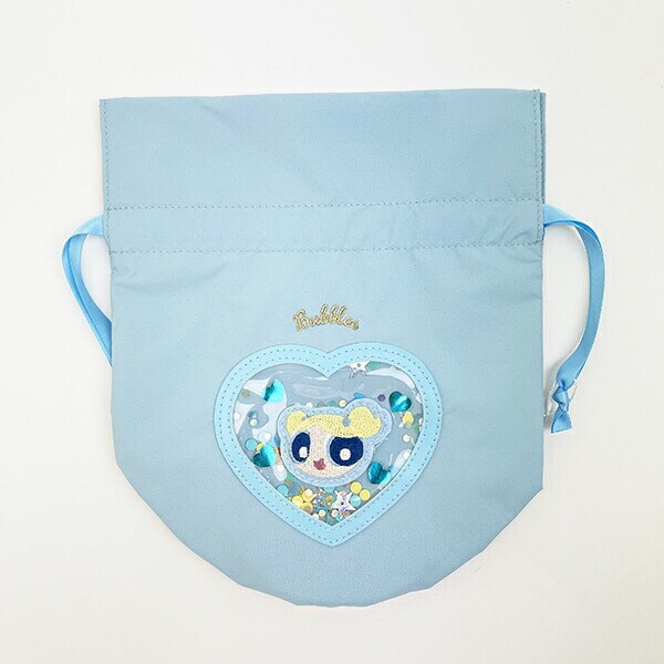 パワーパフガールズ バブルス シャカシャカ巾着 ブルー 小物入れ