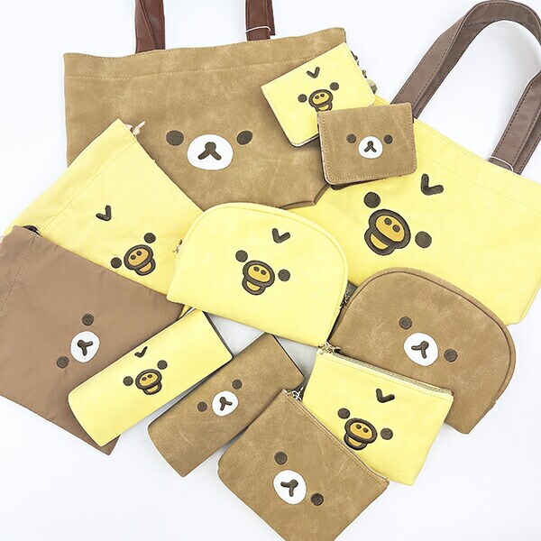 リラックマ キイロイトリ フェイス ラウンドポーチ